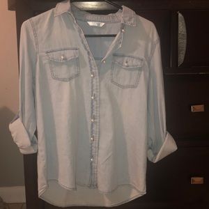 Baby blue soft button down shirt